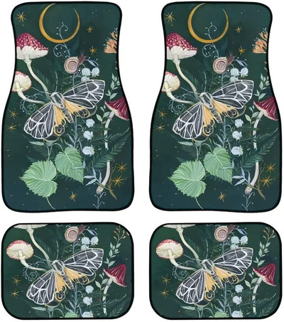 Dellukee Διακοσμητικά πατάκια αυτοκινήτου Leopard Print All Weather Αντιολισθητικό χαλί δαπέδου αυτοκινήτου γενικής εφαρμογής Το καλύτερο για φορτηγό SUV αυτοκινήτου