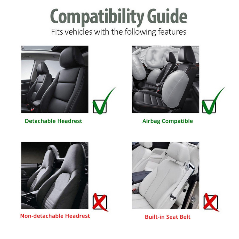 AUTOYOUTH Soft Luxury PU bőr üléshuzatok Légzsák kompatibilis Univerzális 2004 Volvo XC90 VW POLO VW Passathoz