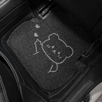 Защитна подложка за автомобилни постелки Единична част Симпатичен и интересен килим против мръсотия в колата Карикатура Копринен пръстен Лесен за почистване и може да се реже