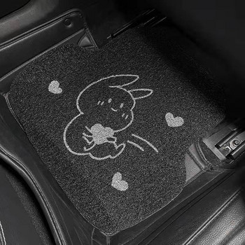 Защитна подложка за автомобилни постелки Единична част Симпатичен и интересен килим против мръсотия в колата Карикатура Копринен пръстен Лесен за почистване и може да се реже