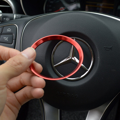 For Mercedes Benz GLE CLA GLA W213 W246 W205 C117 Steering Wheel Center Ring Sticker Car Panel Trim Cover Decoration Accessories