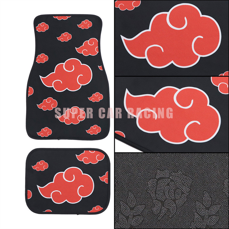 Anime Red Cloud Print Padlószőnyegek Csúszásmentes Divat Mosható Autóbelső Kiegészítők Párna Védi Szőnyeg univerzális Csúszásmentes