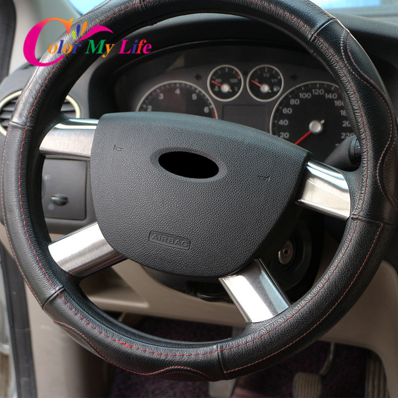 Színes My Life 4db/szett Rozsdamentes acél autó kormánykerék panel flitter borító burkolat Ford Focus 2 Mk2 2005-2012 tartozékokhoz