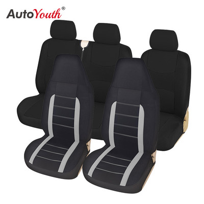 Set complet de huse pentru scaune auto din pânză sportivă, cu potrivire universală, 100% respirabile, pentru interiorul mașinii, potrivite pentru mașini, camioane, berline, furgonete, SUV