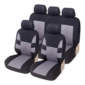 Πλήρες σετ καλύμματα καθισμάτων αυτοκινήτου Universal Fit με συμβατό αερόσακο 3 φερμουάρ, μαύρο/κόκκινο, για HYUNDAI-ELANTRA για NISSAN-SENTRA