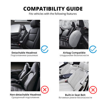 Чифт светлоотразителни калъфи за автомобилни седалки, (съвместими с въздушни възглавници), черен цвят - подходящи за повечето автомобили, камиони, SUV или микробуси, за Ford CitroenC3 Peugeot