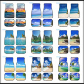 Комплект предни и задни подложки за кола с принт на плажен пейзаж, комплект от 4 универсални подложки за автомобилни килими за SUV, ванове