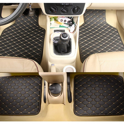 4Pcs All Weather PU Leather Car Floor Mats Floor Mats Automotive Liners for Cars Truck SUV Front Rear Mats