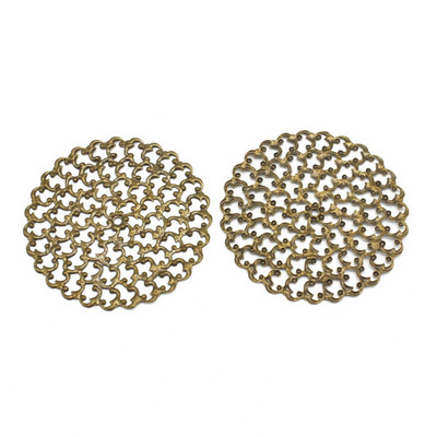 JXMYLAI 10 bucăți 47 mm fashion metal cupru bronz antic scobit flori conectori farmec pentru bijuterii