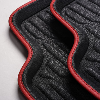 Универсални автомобилни подложки Pu Leather Black Red Waterproof Anti Dirty Lightweight Classic Auto Foot Rugs For bens All series