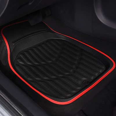Univerzális autós padlószőnyegek Pu bőr fekete piros vízálló Anti Dirty könnyű klasszikus autós lábszőnyegek benshez Összes sorozat