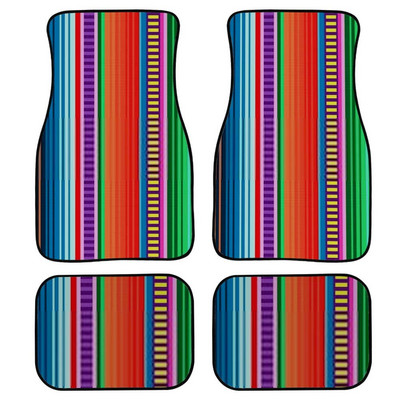Retro Green Stripe Design Autóbelső Kiegészítők Szőnyeg Univerzális Gumi autós lábszőnyeg Peugeot 508-hoz