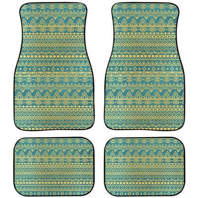 Retro Green Stripe Design Autóbelső Kiegészítők Szőnyeg Univerzális Gumi autós lábszőnyeg Peugeot 508-hoz