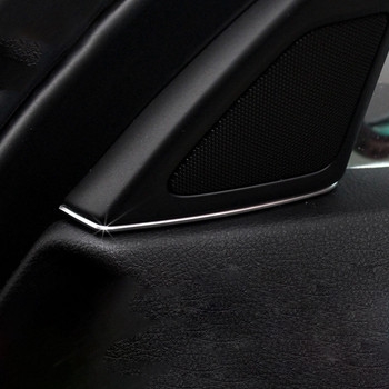 2бр. Стикери за щепсел за слот за високочестотен високоговорител на вратата за F10 F11-BMW 5 Series 2014-2017 ABS Chrome Рамка на високоговорителите на вратата