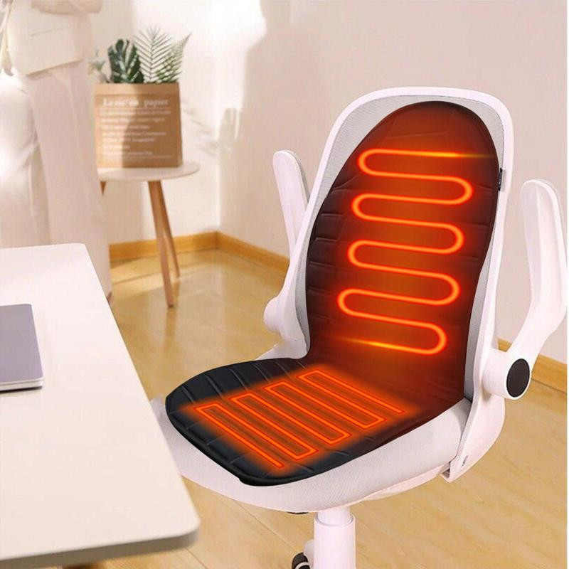 12V šildomas automobilio sėdynės užvalkalas Šildymas elektrinis automobilio sėdynės pagalvėlė karštai palaikoma šiluma Universali žieminė kelionės sėdynės pagalvė vairuotojui juoda