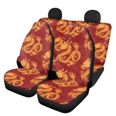 INSTANTARTS Accesorii pentru mașină, cu imprimare cu dragon, cu stil elegant Huse pentru scaune pentru vehicule Huse pentru scaune din față și din spate, ușor de curățat