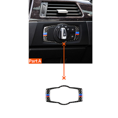 Autosalongi lisatarvikud Esitulede lüliti raami katte trimmi süsinikkiust kleebis BMW E90 E92 E93 320i 325i 2005-2012 jaoks