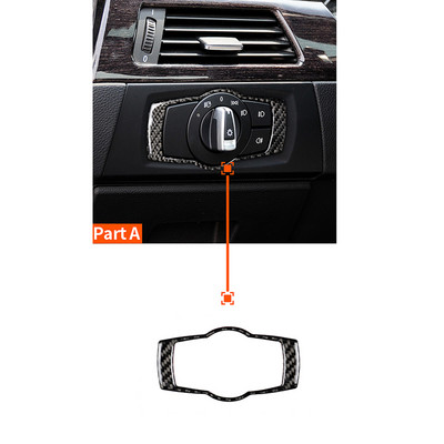 Autosalongi lisatarvikud Esitulede lüliti raami katte trimmi süsinikkiust kleebis BMW E90 E92 E93 320i 325i 2005-2012 jaoks