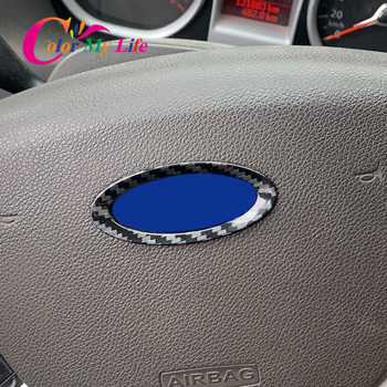 Стикер с лого на панела на волана на автомобила с кръгли пайети за Ford Fiesta 2009-2015 Ecosport 2012-2017 Focus 2 MK2 2005-2011