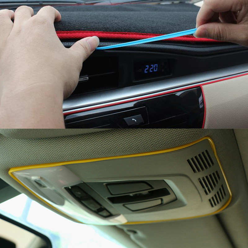 Dizajn automobila 5M/kom Univerzalni DIY Fleksibilni ukrasi interijera Ukrasne letvice Naljepnice rubova automobila DIY Auto pribor