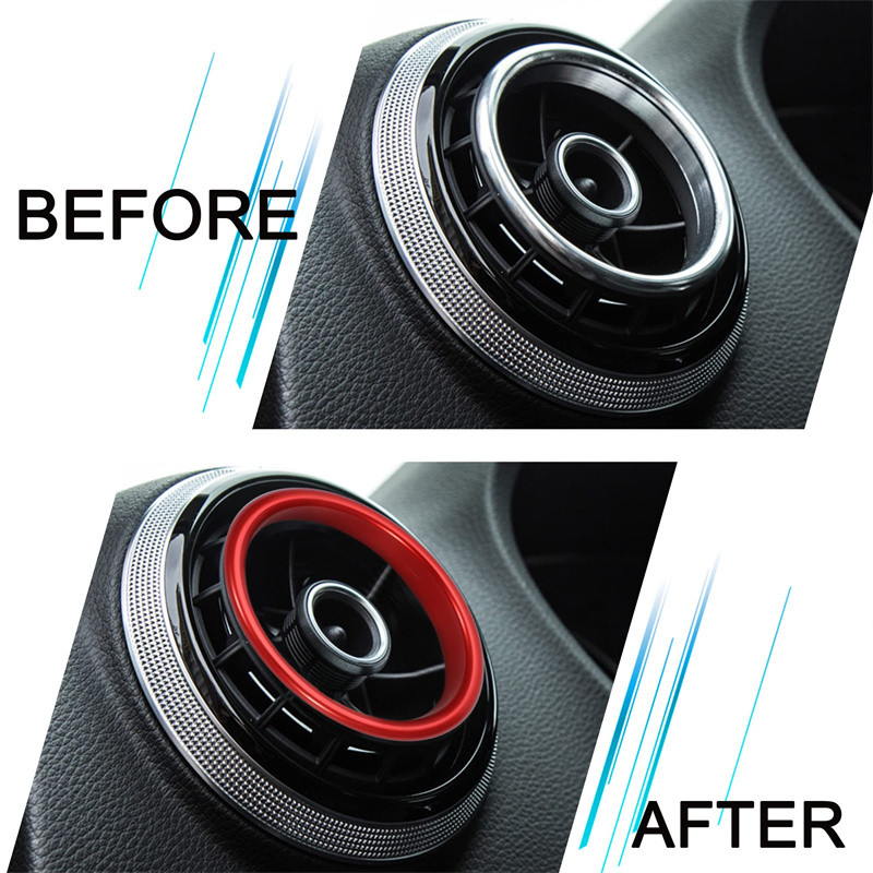 Audi A3 8V S3 RS3 2014-2019 õhukeskkonsooli õhutusava väljalaskeava trimmi sisemise rõnga kate Sportback sedaani auto lisatarvikutele