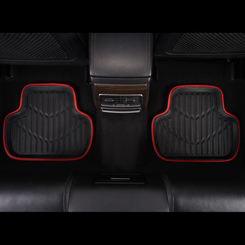 Πατάκια αυτοκινήτου γενικής χρήσης Pu Δερμάτινα Μαύρα Κόκκινα Αδιάβροχα Αντιβρώμικα Ελαφριά Κλασικά Χαλιά Αυτοκινήτων Ποδιών για Audi Όλες οι σειρές
