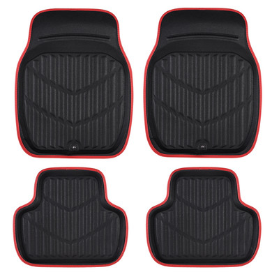 Universal Car Floor Mats Pu Leather Black Red Waterproof Anti Dirty Lightweight Classic Auto Foot Rugs For Audi All series