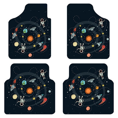 Covoraș universal pentru podea auto Set complet de 4 covoare pentru podea față și spate de protecție Auto SUV Camioane Van Sedan Cauciuc