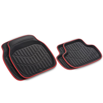 Универсални автомобилни подложки Pu кожени черни червени водоустойчиви против мръсотия леки класически автомобилни килими за крака за всички серии на Honda