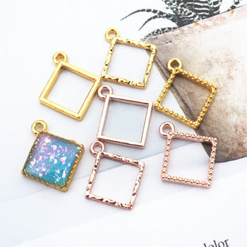 Mini Golden UV Resin Basic Open Bezel Epoxy Mold Metal Charms Κοσμήματα Κρεμαστό Bezel κολιέ Αξεσουάρ DIY Handcraft Tool