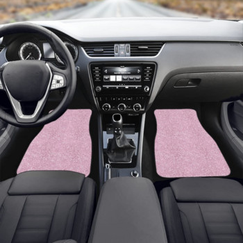 Μόδα πατάκια αυτοκινήτου STUOARTE Pink Bling Print για Auto Van Truck SUV, 4 τεμάχια Universal Fit Τακάκια δαπέδου οχήματος εμπρός και πίσω