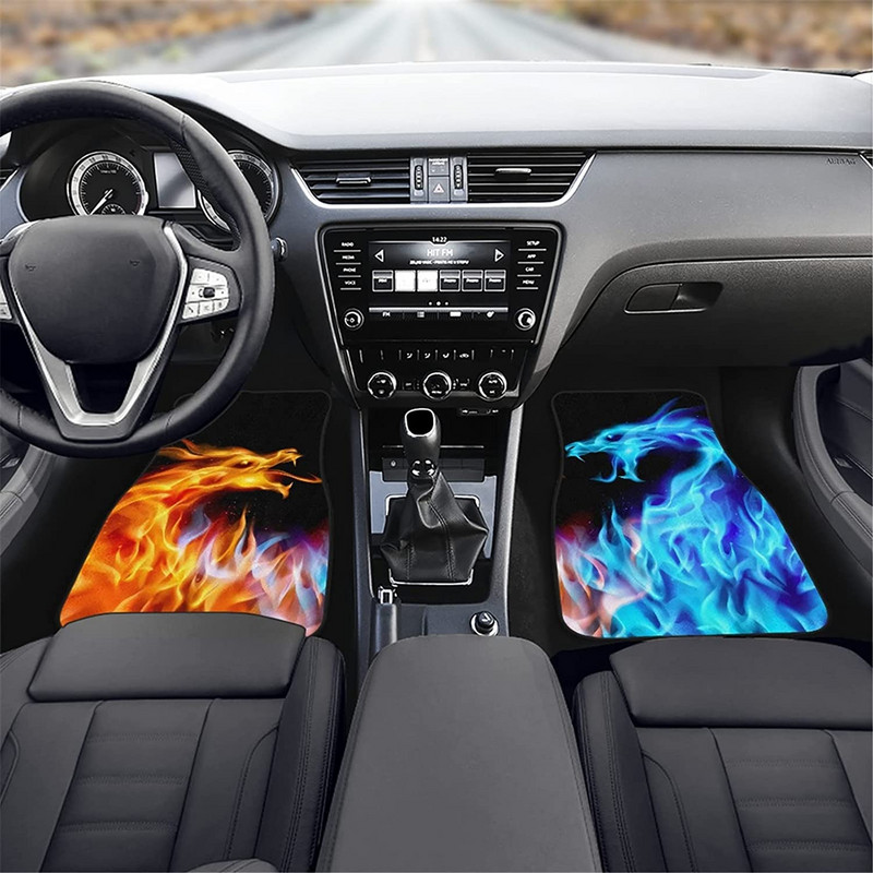 AFPANQZ Cool Dragon Design autós padlószőnyeg teljes készlet 4 első és hátsó padlószőnyeg Védelem SUV teherautó furgonok limuzinok gumi