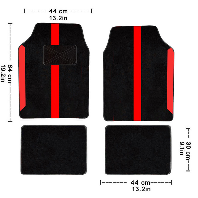 4 db univerzális autós padlószőnyeg PEUGEOT 206 206CC 207 207CC 307 307SW 308 308C szőnyegszőnyeg lábpárnák védő autós kiegészítők