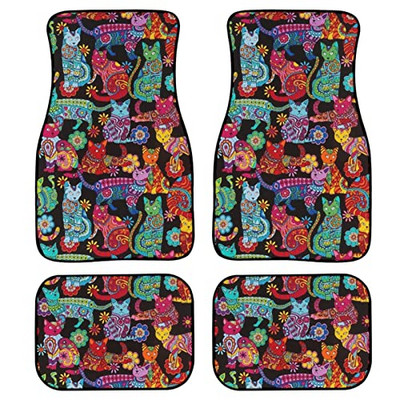 Γυναικεία πατάκια αυτοκινήτου 4 τεμαχίων, Αξεσουάρ αυτοκινήτου με στάμπα λουλουδιών κόκκινου τριαντάφυλλου Χαλί από καουτσούκ δαπέδου Προστασία παντός καιρού για αυτοκίνητο