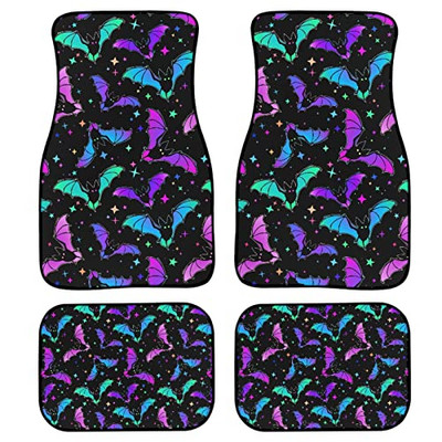 Γυναικεία πατάκια αυτοκινήτου 4 τεμαχίων, Αξεσουάρ αυτοκινήτου με στάμπα λουλουδιών κόκκινου τριαντάφυλλου Χαλί από καουτσούκ δαπέδου Προστασία παντός καιρού για αυτοκίνητο