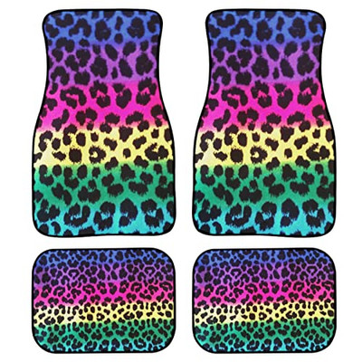 Γυναικεία πατάκια αυτοκινήτου 4 τεμαχίων, Αξεσουάρ αυτοκινήτου με στάμπα λουλουδιών κόκκινου τριαντάφυλλου Χαλί από καουτσούκ δαπέδου Προστασία παντός καιρού για αυτοκίνητο