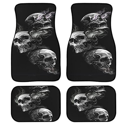 Γυναικεία πατάκια αυτοκινήτου 4 τεμαχίων, Αξεσουάρ αυτοκινήτου με στάμπα λουλουδιών κόκκινου τριαντάφυλλου Χαλί από καουτσούκ δαπέδου Προστασία παντός καιρού για αυτοκίνητο