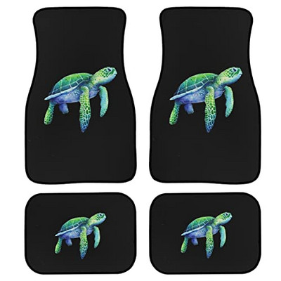 Γυναικεία πατάκια αυτοκινήτου 4 τεμαχίων, Αξεσουάρ αυτοκινήτου με στάμπα λουλουδιών κόκκινου τριαντάφυλλου Χαλί από καουτσούκ δαπέδου Προστασία παντός καιρού για αυτοκίνητο