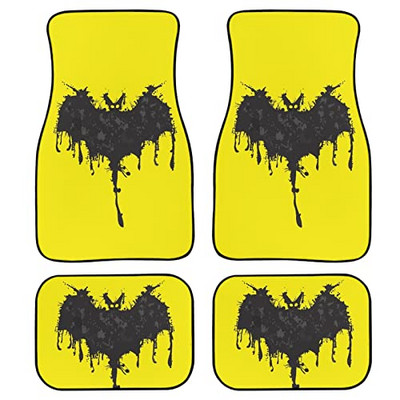 Γυναικεία πατάκια αυτοκινήτου 4 τεμαχίων, Αξεσουάρ αυτοκινήτου με στάμπα λουλουδιών κόκκινου τριαντάφυλλου Χαλί από καουτσούκ δαπέδου Προστασία παντός καιρού για αυτοκίνητο