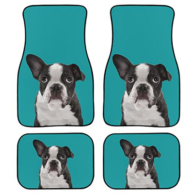 Γυναικεία πατάκια αυτοκινήτου 4 τεμαχίων, Αξεσουάρ αυτοκινήτου με στάμπα λουλουδιών κόκκινου τριαντάφυλλου Χαλί από καουτσούκ δαπέδου Προστασία παντός καιρού για αυτοκίνητο