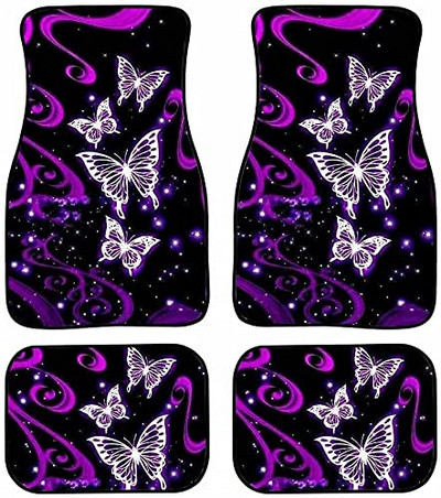 Πλήρες σετ 4 τεμαχίων Πατάκια αυτοκινήτου Πεταλούδες Λαστιχένια Πατάκια Αυτοκινήτου Πίσω Κουβέρτες Μπροστινά Πίσω Πόδι, Universal Εφαρμογή για Sedan