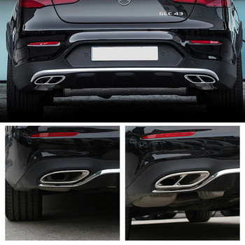 2 τμχ ανταλλακτικό αυτοκινήτου για Mercedes Benz GLC C E-Class C207 Coupe 2014-2017 W212 W213 W205 X253 C180 C200 Γυαλιστερό μαύρο ατσάλι εξάτμισης