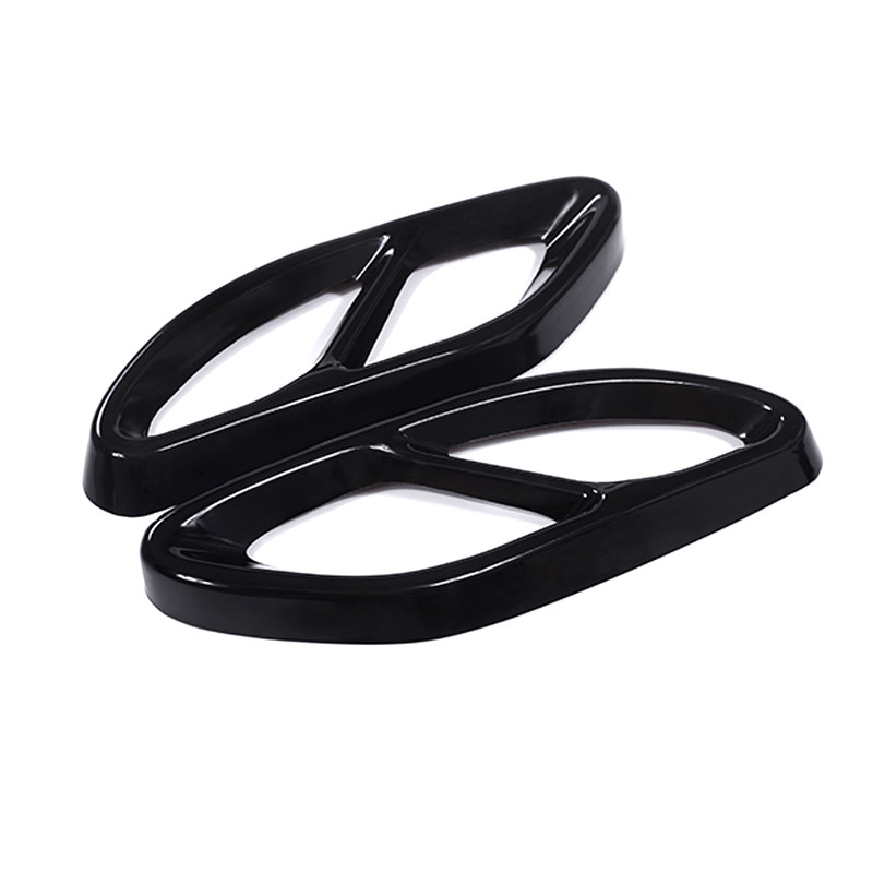 2db autóalkatrész Mercedes Benz GLC C E-Class C207 Coupe 2014-2017 W212 W213 W205 X253 C180 C200 fényes fekete acél kipufogó burkolatokhoz