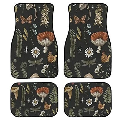 Dodaci za dekoraciju automobila 4-dijelne patosnice za automobile, slatki print gljiva Automobilske tepisi Gumene neklizajuće patosnice Univerzalne