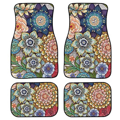 Dodaci za dekoraciju automobila 4-dijelne patosnice za automobile, slatki print gljiva Automobilske tepisi Gumene neklizajuće patosnice Univerzalne