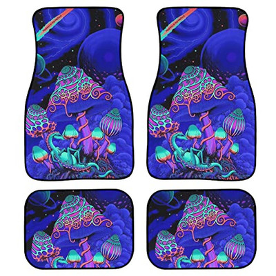 Dodaci za dekoraciju automobila 4-dijelne patosnice za automobile, slatki print gljiva Automobilske tepisi Gumene neklizajuće patosnice Univerzalne