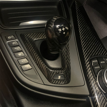 За BMW F80 F82 F87 M3 M4 M2 M5 F83 F85 X5M F86 X6M F13 Истински въглеродни влакна Автомобилен лост за превключване на скоростите Капак на капака Стикер Облицовка на панела