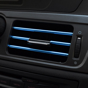 SRXTZM 20 cm stilizirana obloga za automobil Ukrasna traka za izlaz zraka Rešetka unutrašnjeg ventilacijskog otvora Prekidač Obloga ruba Ukrasna traka za izlaz DIY 10 kom