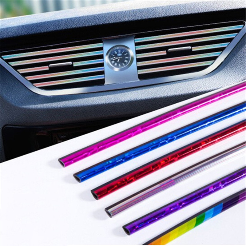 SRXTZM 20 cm stilizirana obloga za automobil Ukrasna traka za izlaz zraka Rešetka unutrašnjeg ventilacijskog otvora Prekidač Obloga ruba Ukrasna traka za izlaz DIY 10 kom