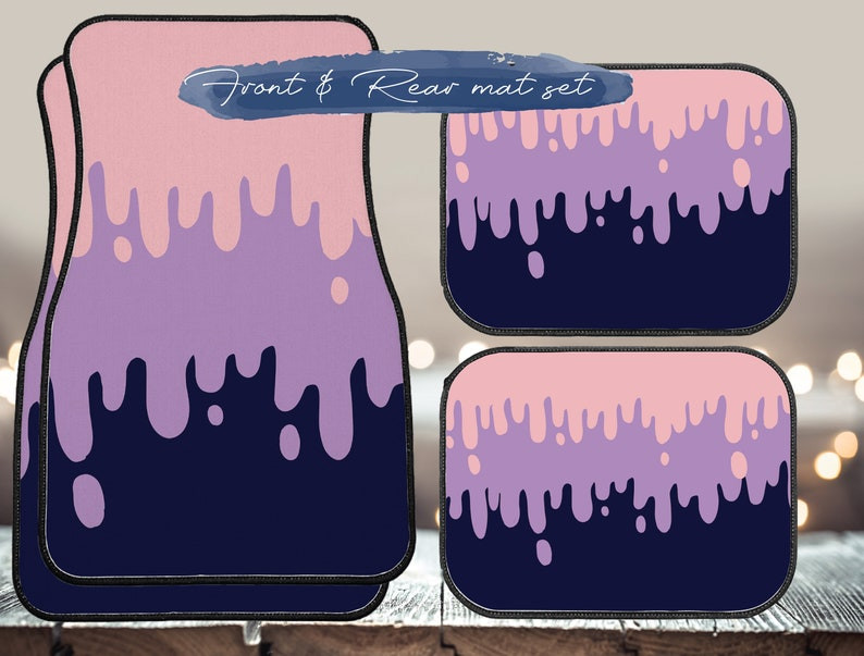 Covoraș cu picurare de vopsea Kawaii goth, decor interior drăguț mov pastel, accesorii drăguțe goth, covorașe pentru femei, kawaii c